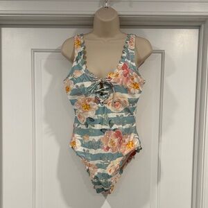 Women’s Large Floral Striped One Piece Swimsuit, Cupshe